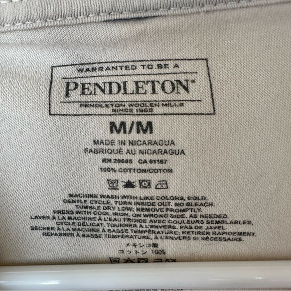 Pendleton tan graphic t shirt shirt sleeve size medium - Picture 3 of 4